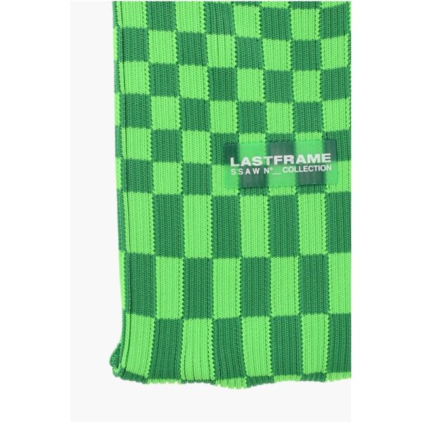 Last Frame Two-Tone Checked Knitted Tote Bag - Image 3