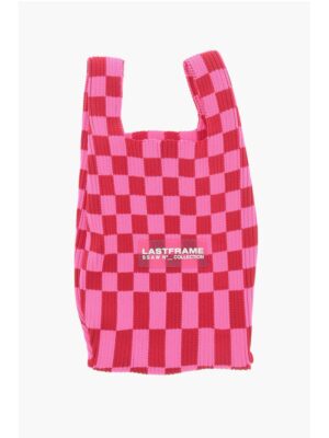 Last Frame Two-Tone Checked Mini Bag with Faux Leather Shoulder Strap
