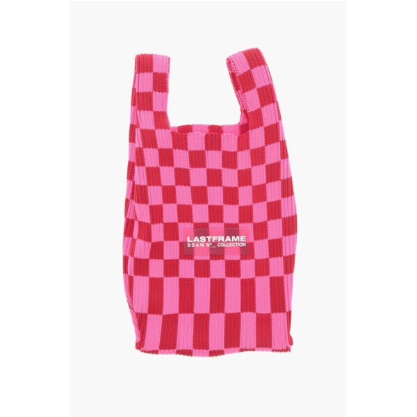 Last Frame Two-Tone Checked Mini Bag with Faux Leather Shoulder Strap
