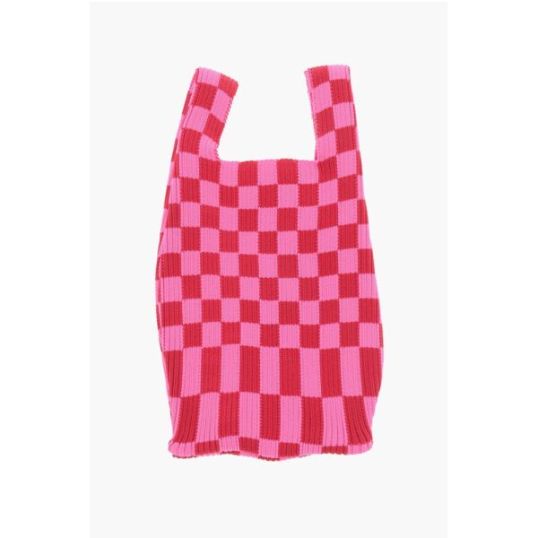 Last Frame Two-Tone Checked Mini Bag with Faux Leather Shoulder Strap - Image 2