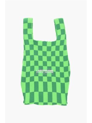 Last Frame Two-Tone Checked Mini Bag with Faux Leather Shoulder Strap