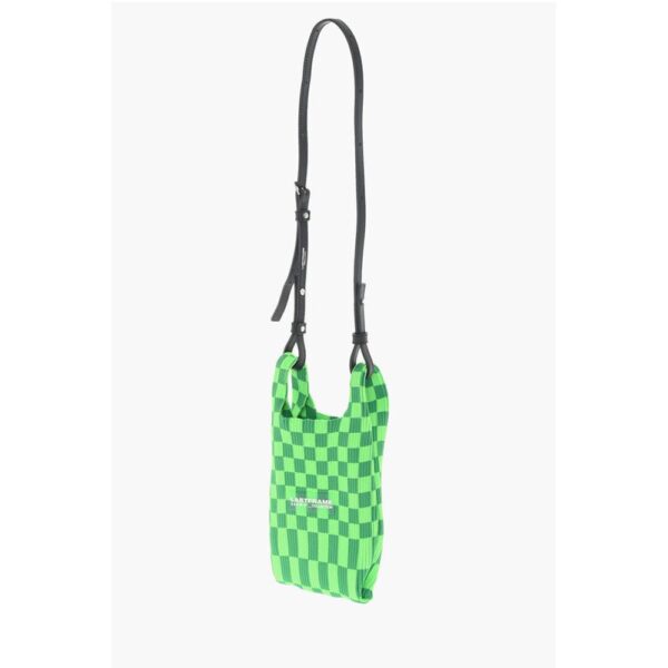 Last Frame Two-Tone Checked Mini Bag with Faux Leather Shoulder Strap - Image 3