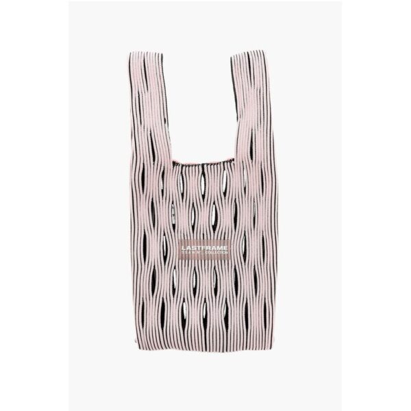 Last Frame Two-Tone Knitted Tote Bag with Cut-Out Details