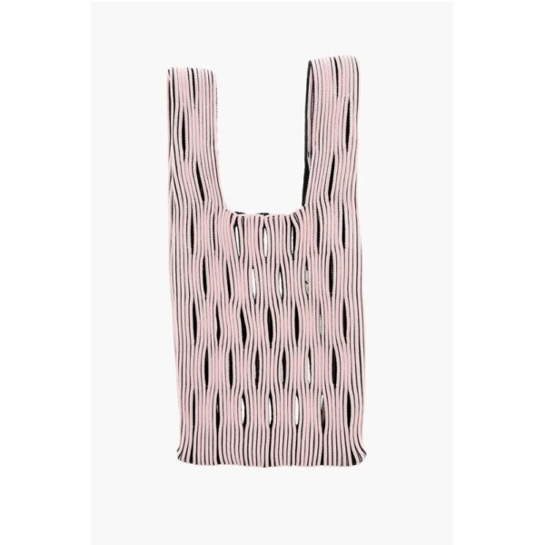 Last Frame Two-Tone Knitted Tote Bag with Cut-Out Details - Image 2