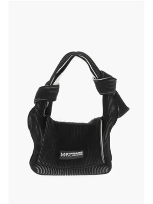Last Frame Two-Tone Knitted OBI Bag with Knotted Handle