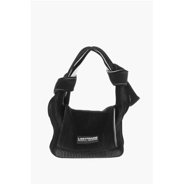 Last Frame Two-Tone Knitted OBI Bag with Knotted Handle