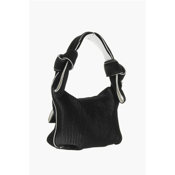 Last Frame Two-Tone Knitted OBI Bag with Knotted Handle - Image 2