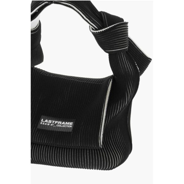 Last Frame Two-Tone Knitted OBI Bag with Knotted Handle - Image 3