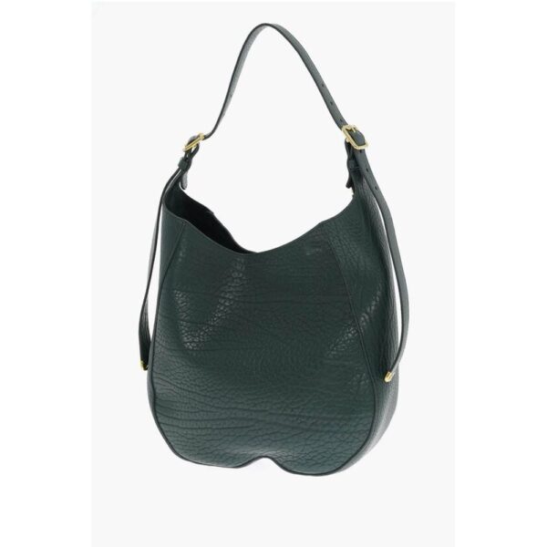 Burberry Solid Color Textured Leather Shoulder Bag - Image 2