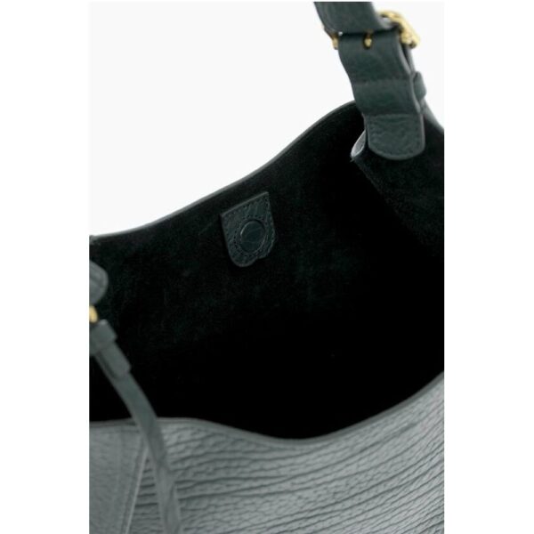 Burberry Solid Color Textured Leather Shoulder Bag - Image 4