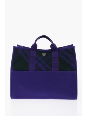 Burberry Checked Shopper Bag with Outer Pockets