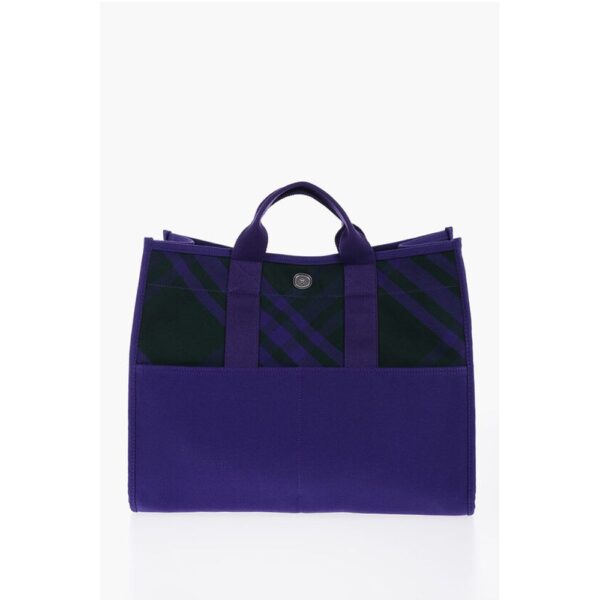 Burberry Checked Shopper Bag with Outer Pockets