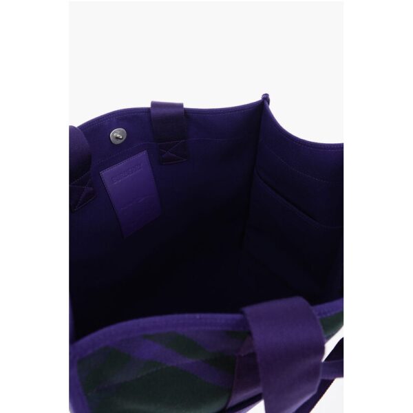 Burberry Checked Shopper Bag with Outer Pockets - Image 2