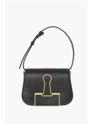 Off-White Leather SKELETON BINDER Shoulder Bag with Golden Detail
