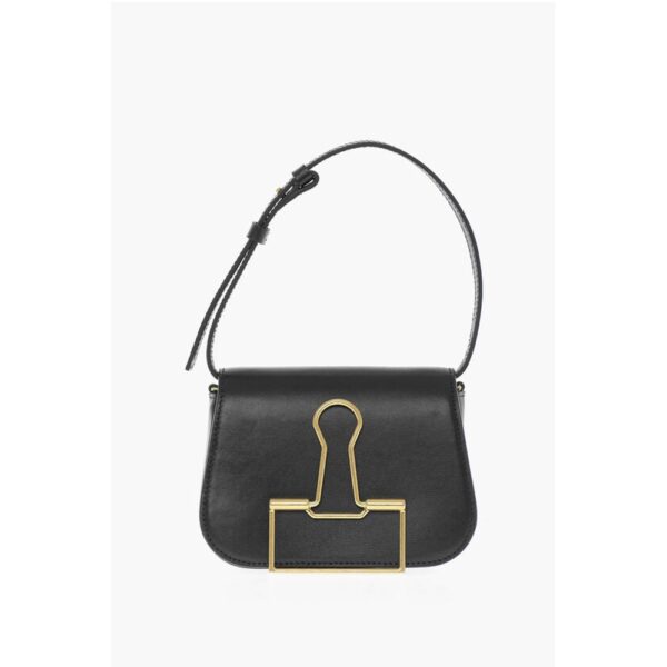 Off-White Leather SKELETON BINDER Shoulder Bag with Golden Detail
