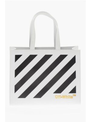 Off-White Leather Printed Tote Bag
