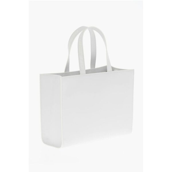 Off-White Leather Printed Tote Bag - Image 2