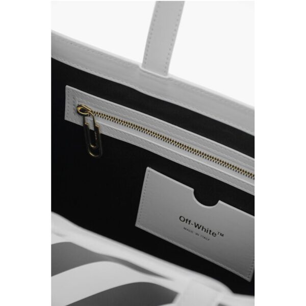 Off-White Leather Printed Tote Bag - Image 5