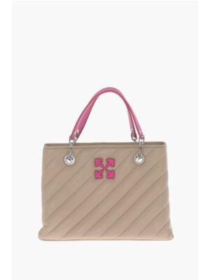 Off-White Quilted Leather JACKHAMMER Tote Bag with Contrasting Details