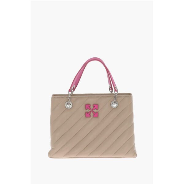 Off-White Quilted Leather JACKHAMMER Tote Bag with Contrasting Details