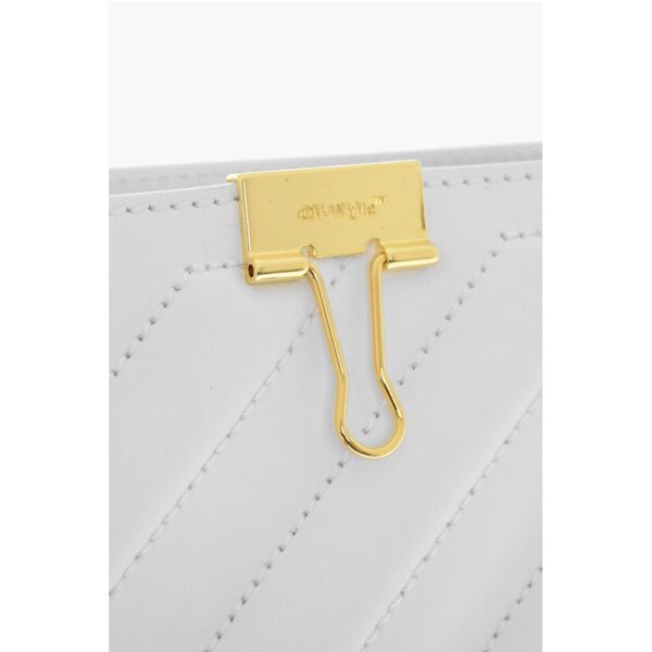 Off-White Leather CROSS Tote Bag with Golden Details - Image 4