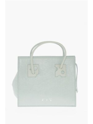 Off-White Solid Color Leather Tote Bag