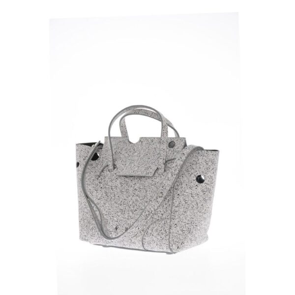 Off-White Marble Effect Leather BURROW Tote Bag - Image 3