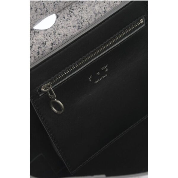 Off-White Marble Effect Leather BURROW Tote Bag - Image 5