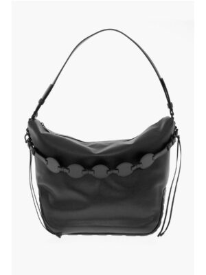 Off-White Solid Color Leather BIKER TIRE Weekend Bag