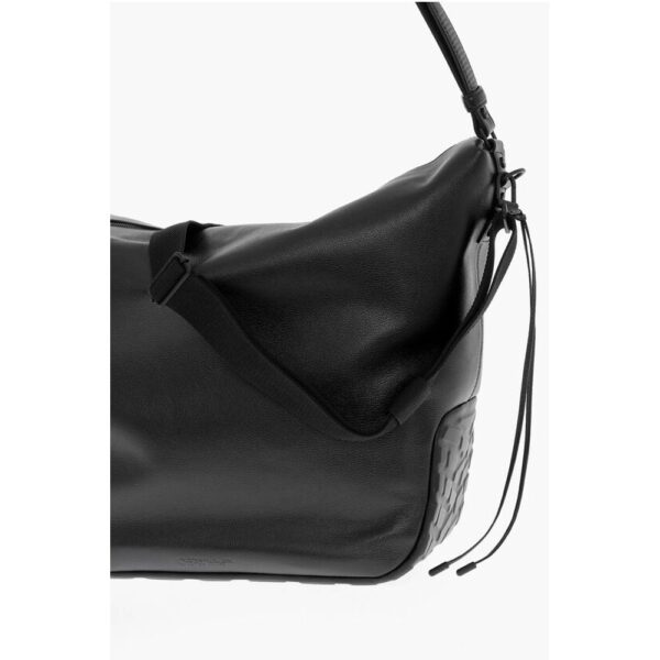 Off-White Solid Color Leather BIKER TIRE Weekend Bag - Image 3