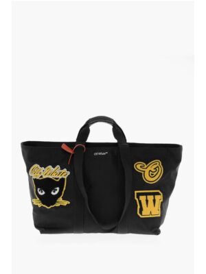 Off-White Maxi Travel Bag with Hard Core Patches