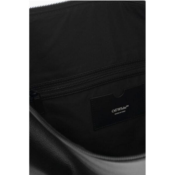 Off-White Solid Color Leather BIKER TIRE Weekend Bag - Image 4