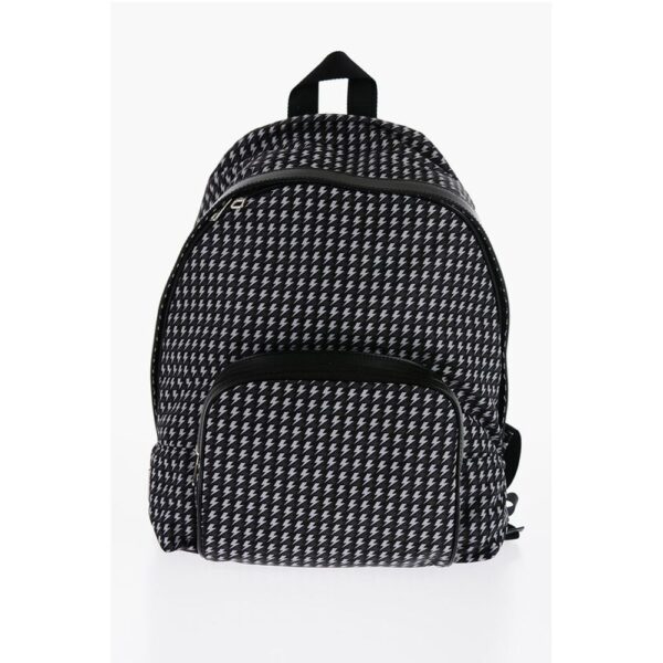 Neil Barrett All-Over Thunderbolt Printed Fabric Backpack