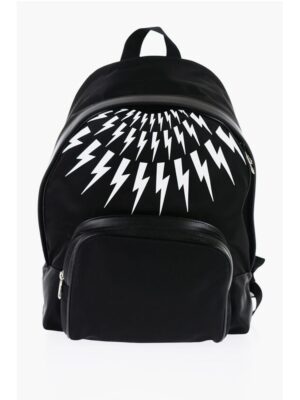 Neil Barrett Fabric FAIR-ISLE THUNDERBOLT Backpack