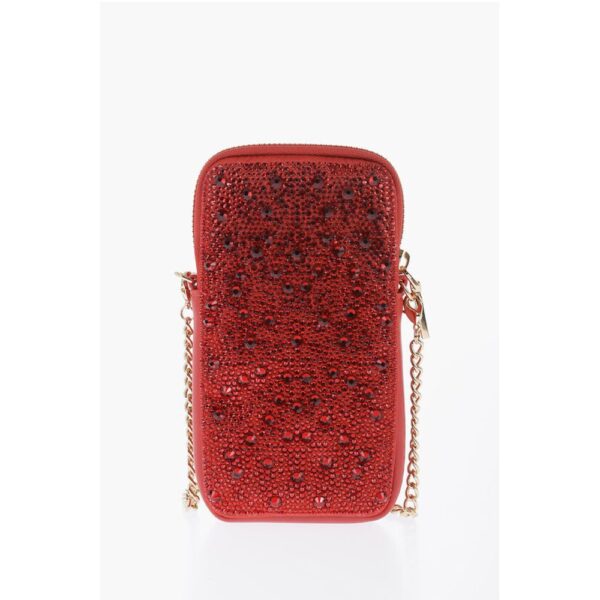 Moschino LOVE Rhinestone Pouch with Golden Chain - Image 3