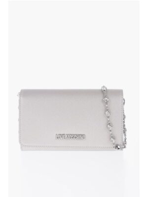 Moschino LOVE Saffiano Faux Leather Wallet with Removable Chain