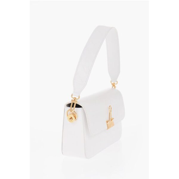 Off-White Leather PLAIN BINDER Shoulder Bag with Golden Details - Image 2