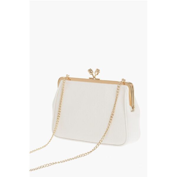 Moschino LOVE Solid Color Handbag with Printed Logo and Removable Cha - Image 2