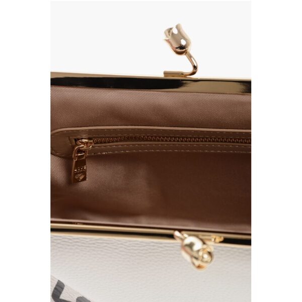 Moschino LOVE Solid Color Handbag with Printed Logo and Removable Cha - Image 5