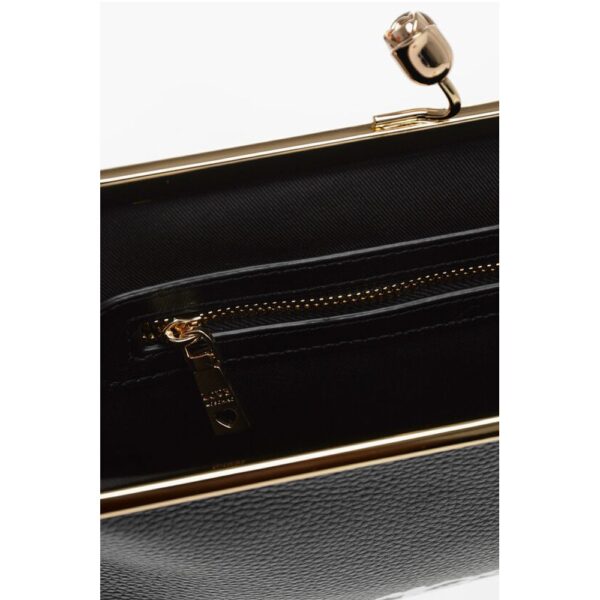 Moschino LOVE Solid Color Handbag with Printed Logo and Removable Cha - Image 5
