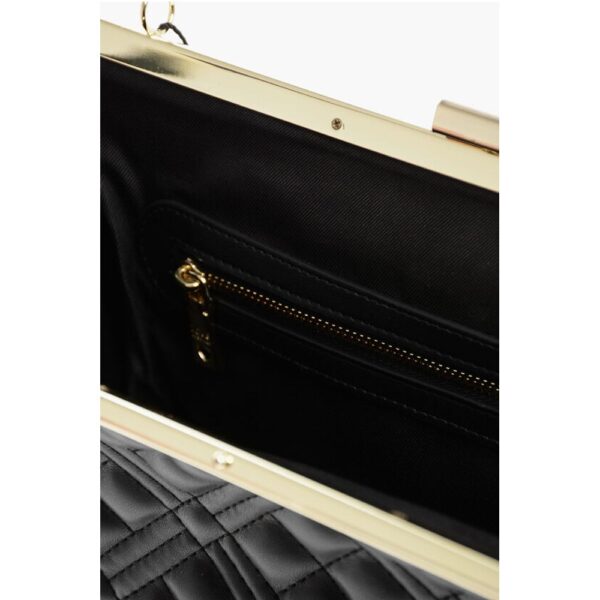 Moschino LOVE Quilted Faux Leather Shoulder Bag with Golden Details - Image 5