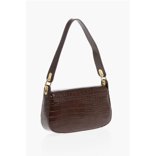 Moschino LOVE Crocodile Effect Faux Leather Shoulder Bag with Golden - Image 2