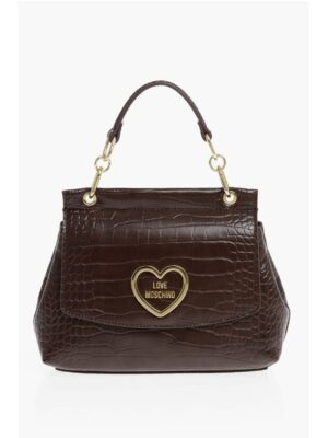 Moschino LOVE Faux Leather Bag with Golden Details and Removable Shou