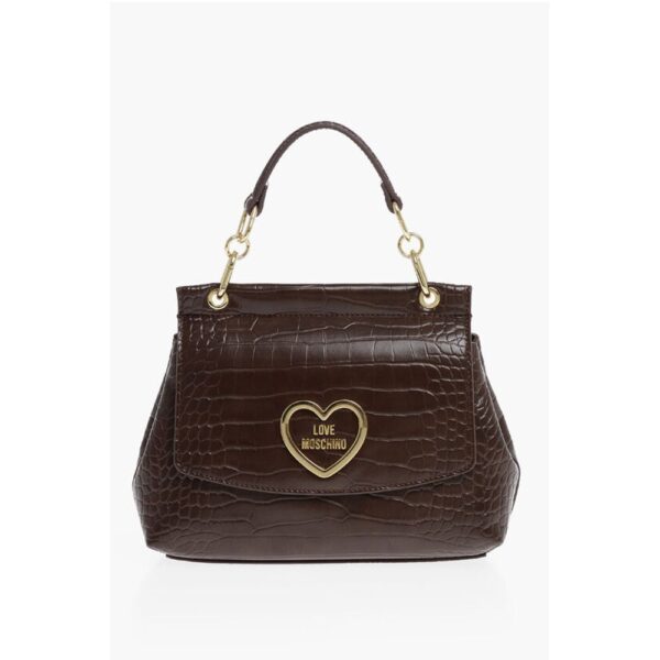 Moschino LOVE Faux Leather Bag with Golden Details and Removable Shou