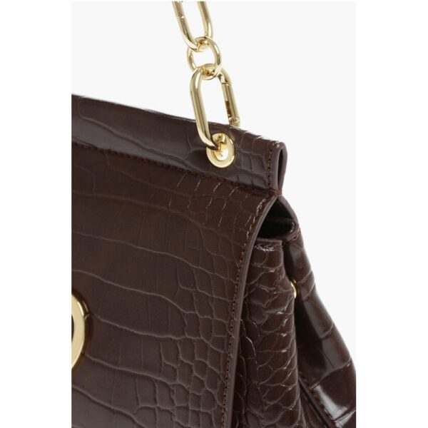Moschino LOVE Faux Leather Bag with Golden Details and Removable Shou - Image 4