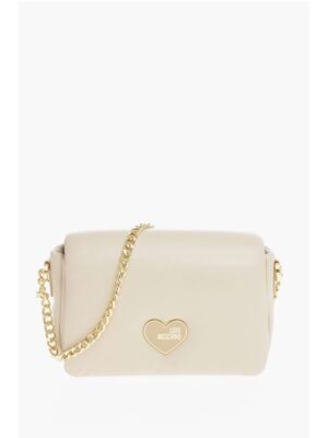 Moschino LOVE Faux Leather Paddede PUFFY Shoulder Bag with Golden Cha