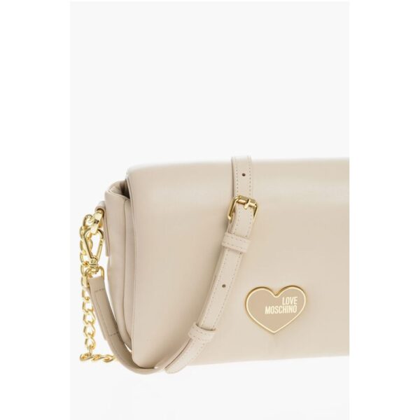 Moschino LOVE Faux Leather Paddede PUFFY Shoulder Bag with Golden Cha - Image 3