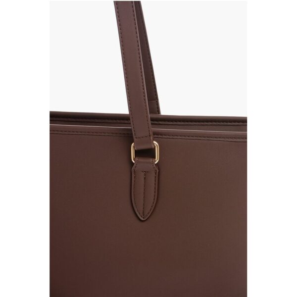 Moschino LOVE Faux Leather Tote Bag with Golden Embossed Maxi Logo - Image 4
