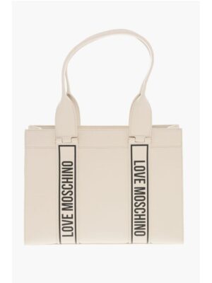 Moschino LOVE MOSCHINO Faux Leather Tote Bag with Logoed Bands