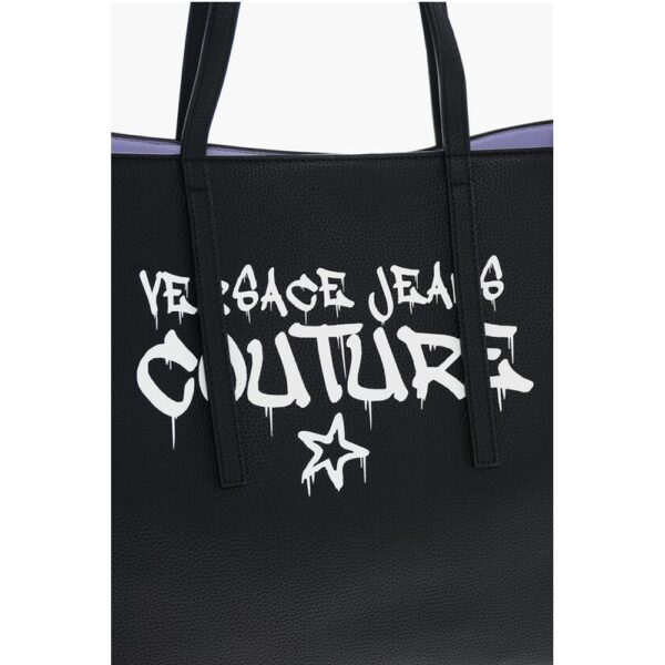 Versace JEANS COUTURE Textured Faux Leather Maxi Tote bag with Clout - Image 4